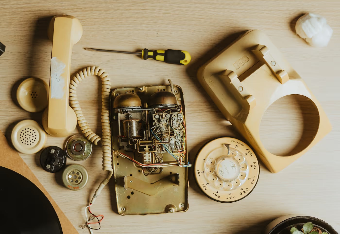 Disassembled Vintage Rotary Phone