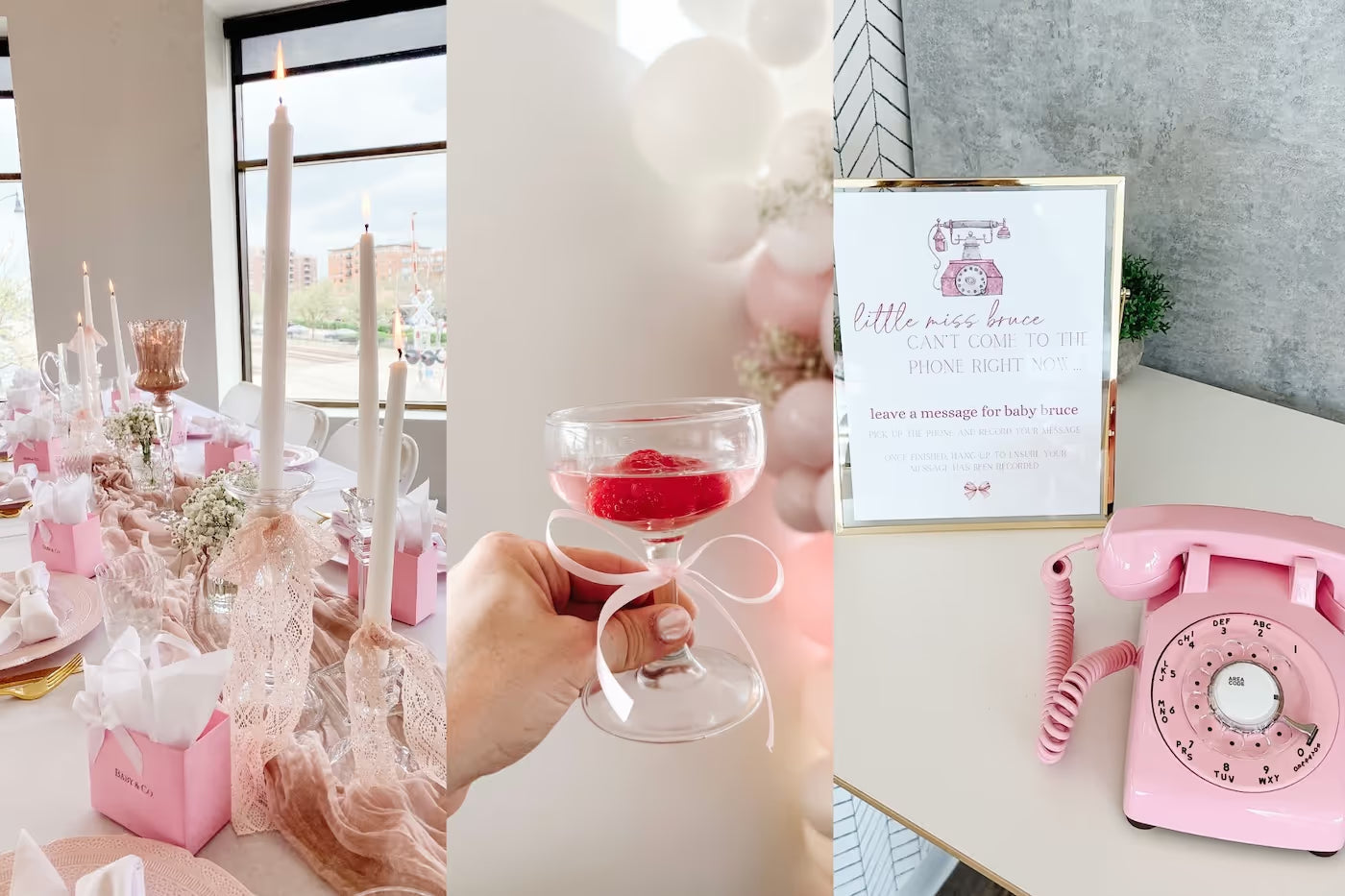 Pink audio guestbook at baby shower