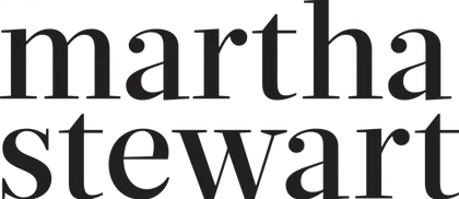 Black text 'martha stewart' on a white background