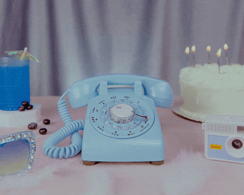 The Elton - Baby Blue Rotary Phone Audio Guest Book